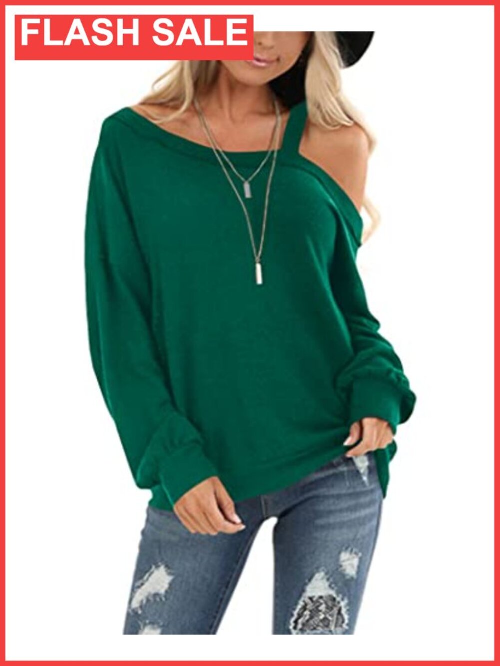 Oversized Cold Shoulder One Shoulder Long Sleeve Knit Sweater Top